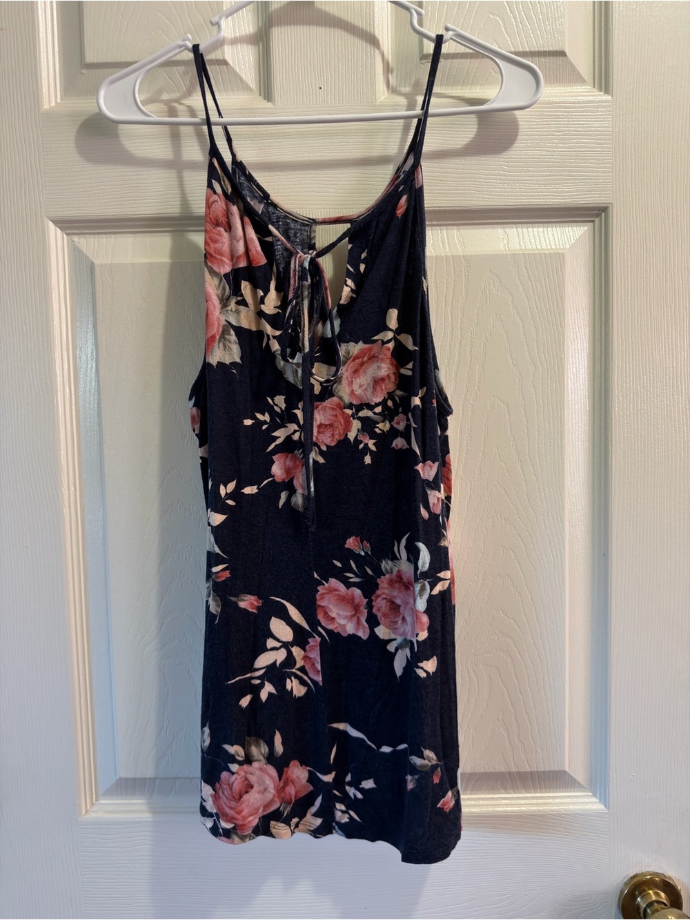 Floral Tie-Front Women's Tank Top